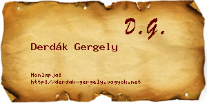 Derdák Gergely névjegykártya
