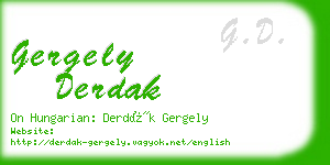 gergely derdak business card